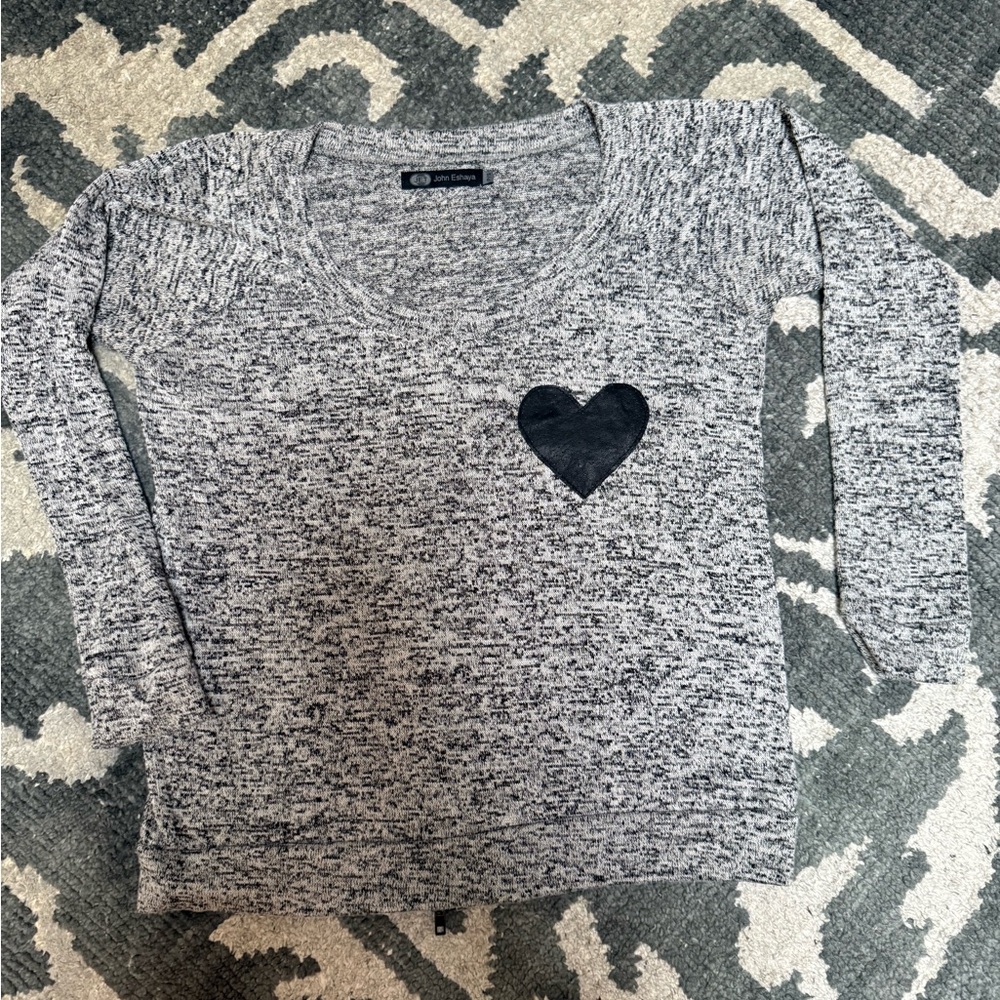 Darling heart sweater w zip back- John Eshaya Valentine’s